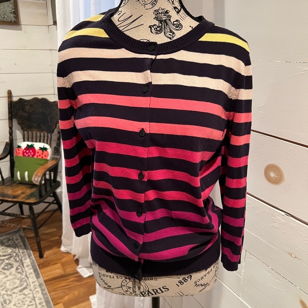 Talbot’s multicolored Striped Button-Up Cardigan, size small, EUC, Casual